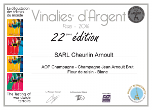 Vinalies d'Argent - Champagne Jean Arnoult Fleur de raisin - 2016